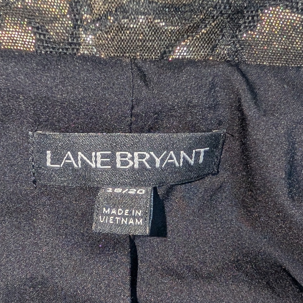 Lane Bryant Brocade Blazer Black and Gold Size 18/20 - Picture 11 of 15